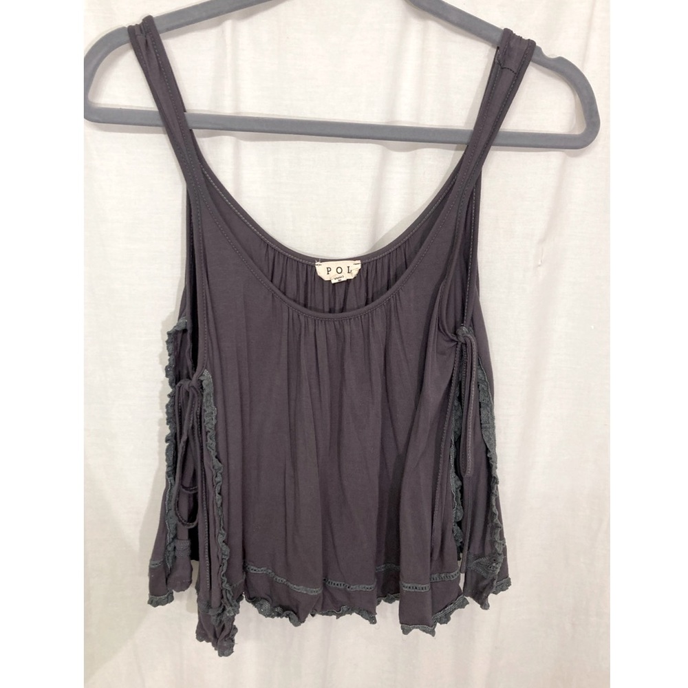POL Cut-Out Tank Top (Dark Gray, Size Small)